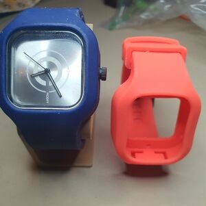 Modify Blue/Silver Silicone Unisex Watch w/Extra Band